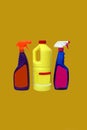 Household. Bottles of cleaning products.