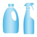 Household chemical bottles sign. Vector Icon. Household chemicals blank plastic bottles with handle and bent tip