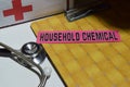 Household chemical on the print paper with medical and Healthcare Concept Royalty Free Stock Photo