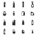 Household chemicals icons set