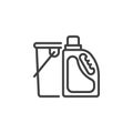 Household chemicals line icon