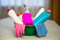 Household chemicals. The means for cleaning the house Royalty Free Stock Photo