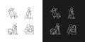 Household chores linear icons set for dark and light mode