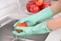 Household cleaning rubber ktchen dishwashing rubber glove