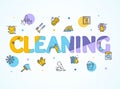 Household and Cleaning Service Concept Paper Art. Vector