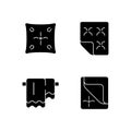 Household cloth black glyph icons set on white space