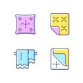 Household cloth RGB color icons set