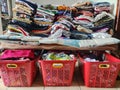 household clothes arranged in a pile