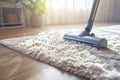 Household efficiency Turbo brush of cordless vacuum leaves clean carpet