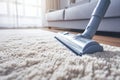 Household efficiency Turbo brush of cordless vacuum leaves clean carpet