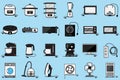 Household electrical appliances group vector design