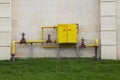 Gas switch cabinet near the wall of the house