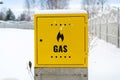 Gas box on winter cold day. Royalty Free Stock Photo