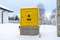 Gas box on winter cold day. Royalty Free Stock Photo