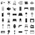 Household icons set, simple style Royalty Free Stock Photo