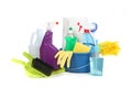 Household Items Used for Chores and Cleaning Royalty Free Stock Photo