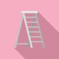 Household ladder icon flat vector. Step construction