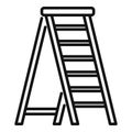 Household ladder icon outline vector. Step construction Royalty Free Stock Photo