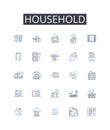 Household line icons collection. Planning, Coordination, Logistics, Rehearsal, Practice, Preparation, Organization