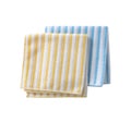 Household napkins folded isolated on white. Terry cloth,duster,cleaning towel set.Housekeeping element.Housework items