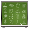 Household objects and tools icons Royalty Free Stock Photo