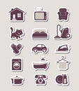 Household paper cut icons