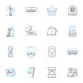 Household residents linear icons set. Inhabitants, Occupants, Dwellers, Tenants, Residents, Homeowners, Co-habitants