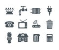 Household services utility payment bill flat icons Royalty Free Stock Photo