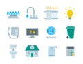 Household services utility payment bill flat icons Royalty Free Stock Photo