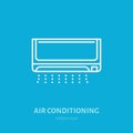 Household supply line logo. Flat sign of air conditioning, conditioner. Logotype for ventilation shop