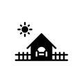 Black solid icon for Households, family and cabin