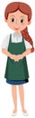 A housekeeper cartoon character on white background