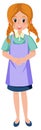 A housekeeper cartoon character on white background