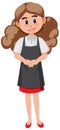 A housekeeper cartoon character on white background