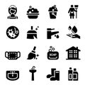 Housekeeper & Cleaning icons set