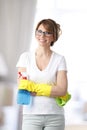 Housekeeper at work Royalty Free Stock Photo