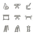 Housekeeping black line icons