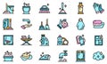 Housekeeping icons vector flat Royalty Free Stock Photo