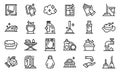 Housekeeping icons set, outline style Royalty Free Stock Photo