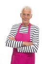 Houseman with pink apron Royalty Free Stock Photo