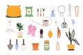 Houseplant care icons vector set