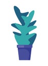 Houseplant in pot isolated icon