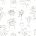 Houseplants set pattern