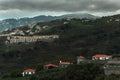 Houses above cliff, madeira island orography Royalty Free Stock Photo