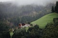 Houses above lake Zell in Austria