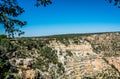 Houses above the rock in the Tourist Village of Grand Canyon Village. The picturesque nature of Grand Canyon National Park, Arizon