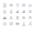 Houses and accomodation outline icons collection. Home, Accommodation, Residence, Abode, Lodging, Domicile, Dwelling