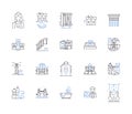 Houses and accomodation outline icons collection. Home, Accommodation, Residence, Abode, Lodging, Domicile, Dwelling