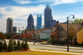 Houses against the midtown. Atlanta, GA. USA.