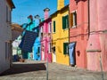 Houses in alley in Burano